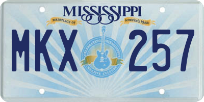 MS license plate MKX257
