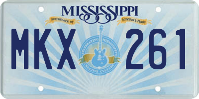 MS license plate MKX261