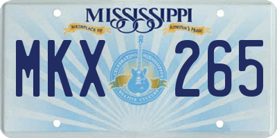 MS license plate MKX265