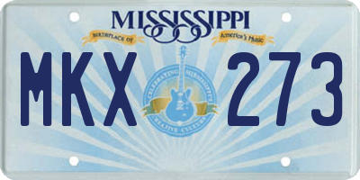 MS license plate MKX273