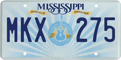 MS license plate MKX275
