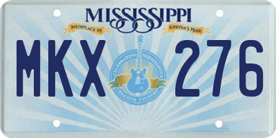 MS license plate MKX276