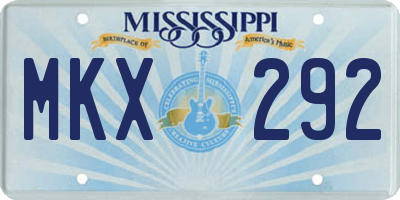 MS license plate MKX292