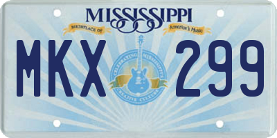 MS license plate MKX299
