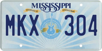 MS license plate MKX304
