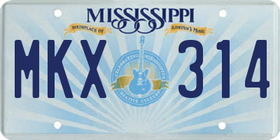 MS license plate MKX314