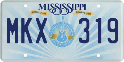 MS license plate MKX319
