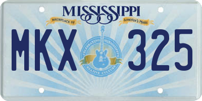 MS license plate MKX325
