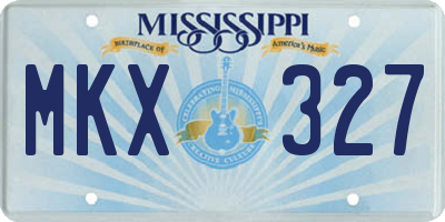 MS license plate MKX327