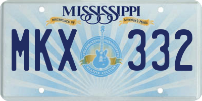 MS license plate MKX332