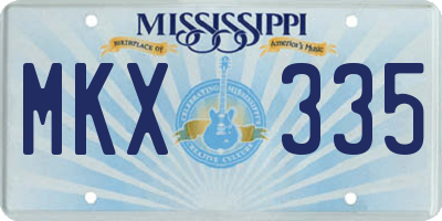 MS license plate MKX335