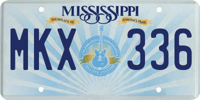 MS license plate MKX336