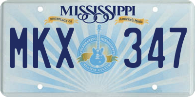 MS license plate MKX347