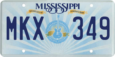 MS license plate MKX349