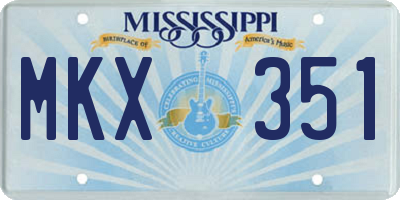 MS license plate MKX351