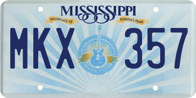 MS license plate MKX357