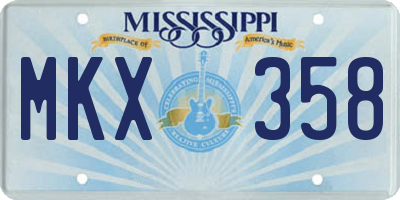 MS license plate MKX358