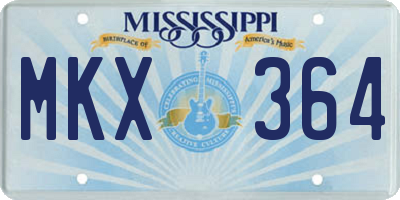 MS license plate MKX364