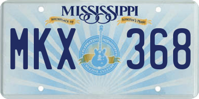MS license plate MKX368