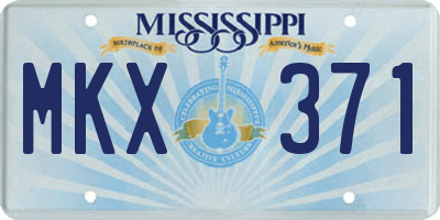 MS license plate MKX371
