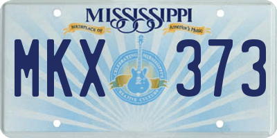 MS license plate MKX373