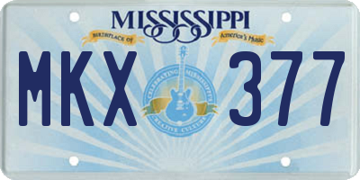 MS license plate MKX377
