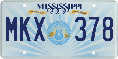 MS license plate MKX378