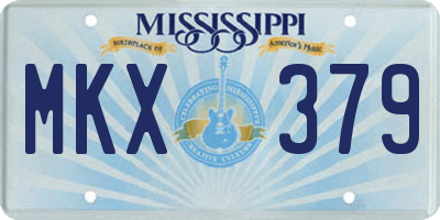 MS license plate MKX379