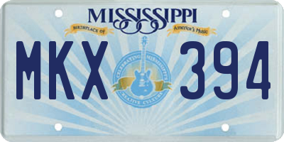 MS license plate MKX394