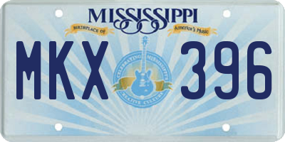 MS license plate MKX396