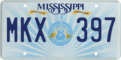 MS license plate MKX397