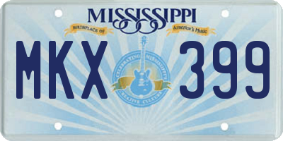 MS license plate MKX399