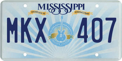 MS license plate MKX407
