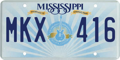 MS license plate MKX416