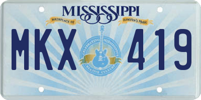 MS license plate MKX419