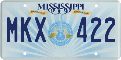 MS license plate MKX422