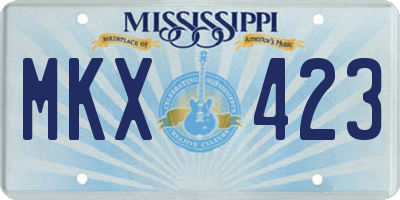 MS license plate MKX423