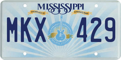 MS license plate MKX429
