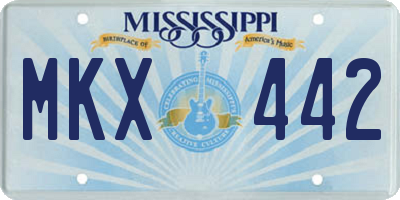 MS license plate MKX442