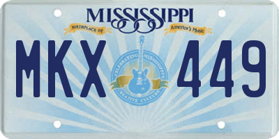 MS license plate MKX449