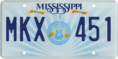 MS license plate MKX451