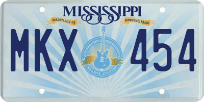 MS license plate MKX454
