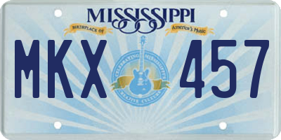 MS license plate MKX457