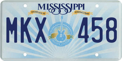 MS license plate MKX458