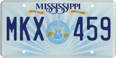 MS license plate MKX459