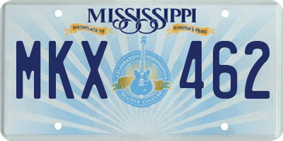 MS license plate MKX462