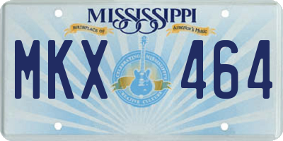 MS license plate MKX464