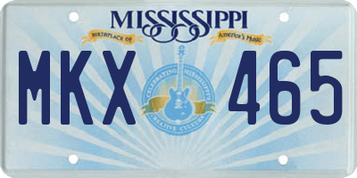 MS license plate MKX465