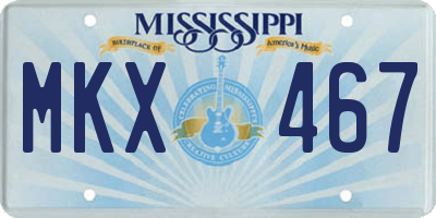 MS license plate MKX467