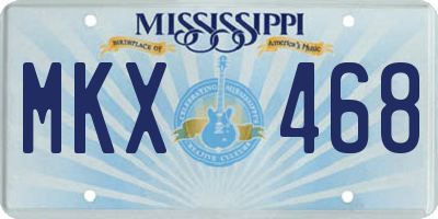 MS license plate MKX468